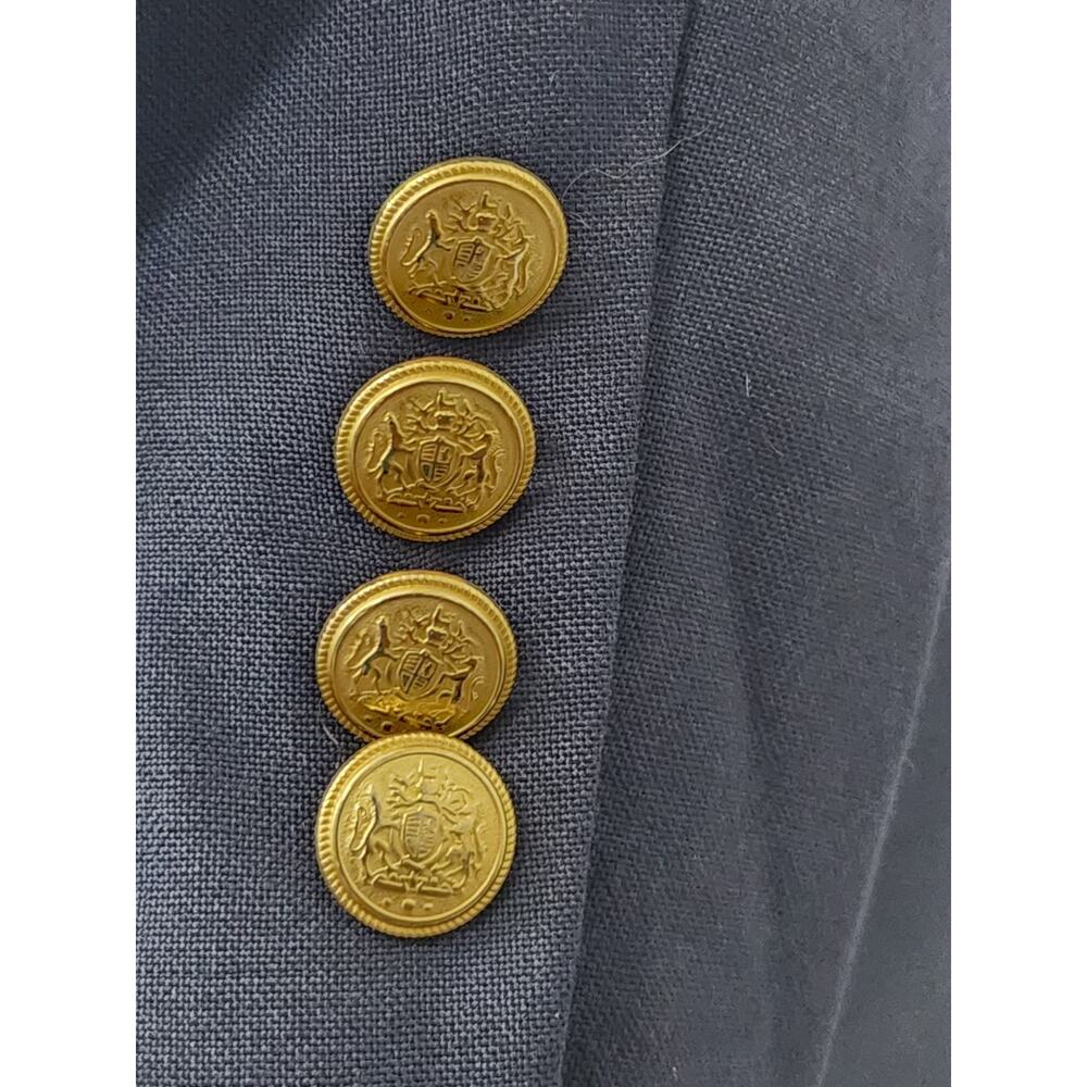Nordstrom 40S Navy Blazer Gold Buttons 100% Wool Italian Preppy Sport Coat - Picture 10 of 12